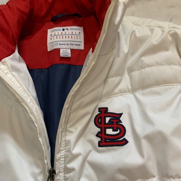 G-III Sports by Carl Banks Women's Puffer St Louis Cardinals White Jacket Sz L - Picture 10 of 15